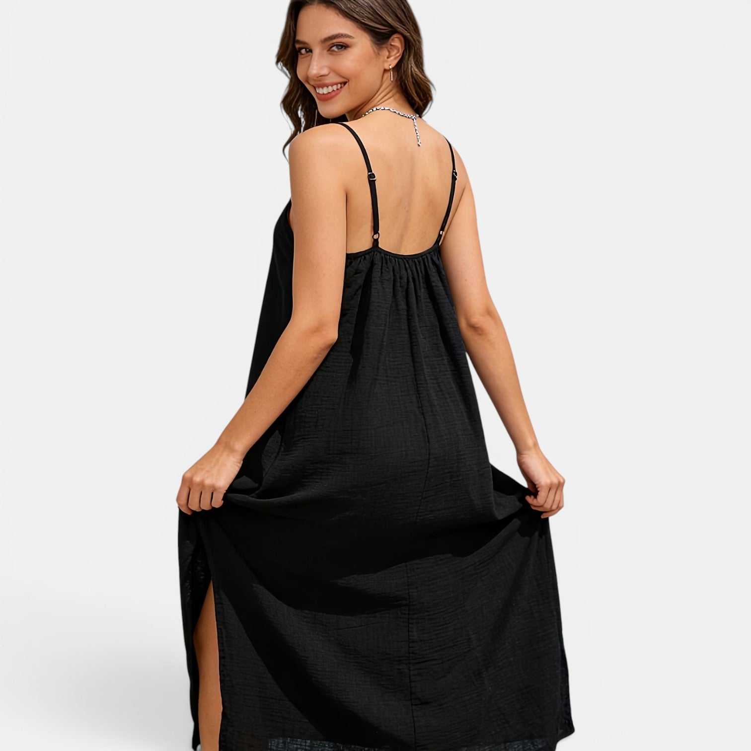 Monvaline | Women’s Sleeveless Holiday Midi Dress – Comfortable Summer Fit