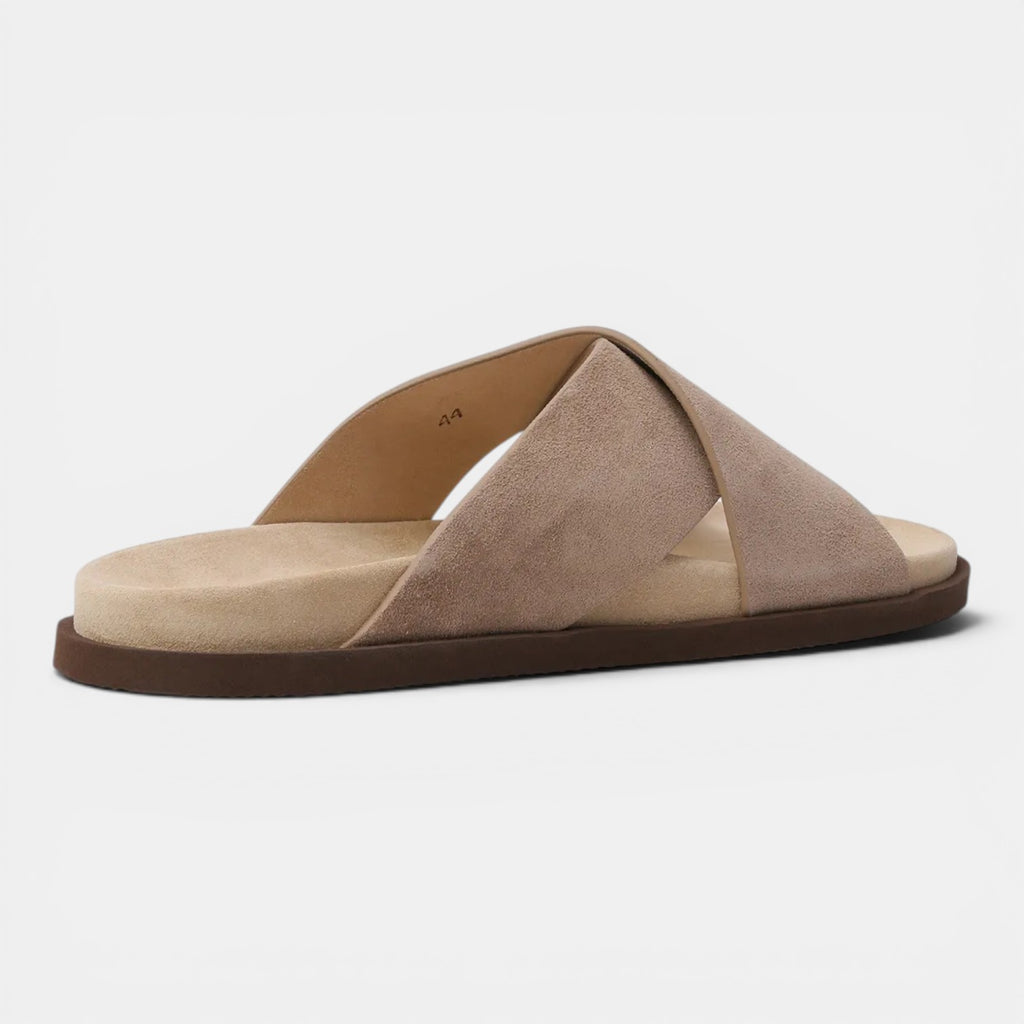 Monvaline | Men's Classic Suede Flip Flops Flat Sole Casual Beach Sandals