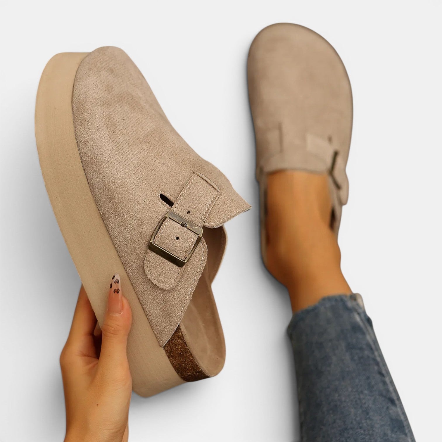 Monvaline | Women's Mule Loafers Comfortable Slip-On Casual Shoes