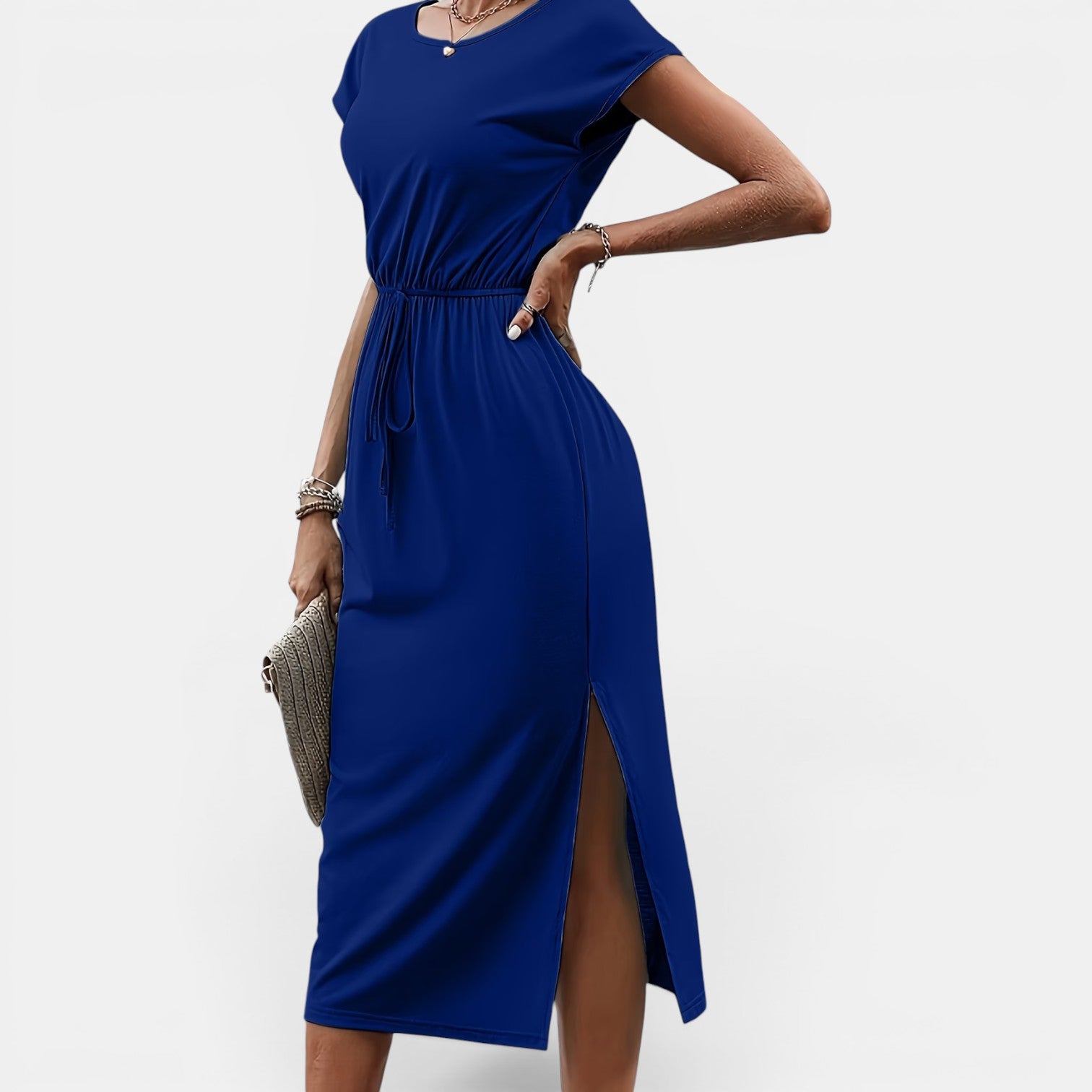 Monvaline | Women’s Sleeveless Midi Dress – Stretch Fit Holiday Wear