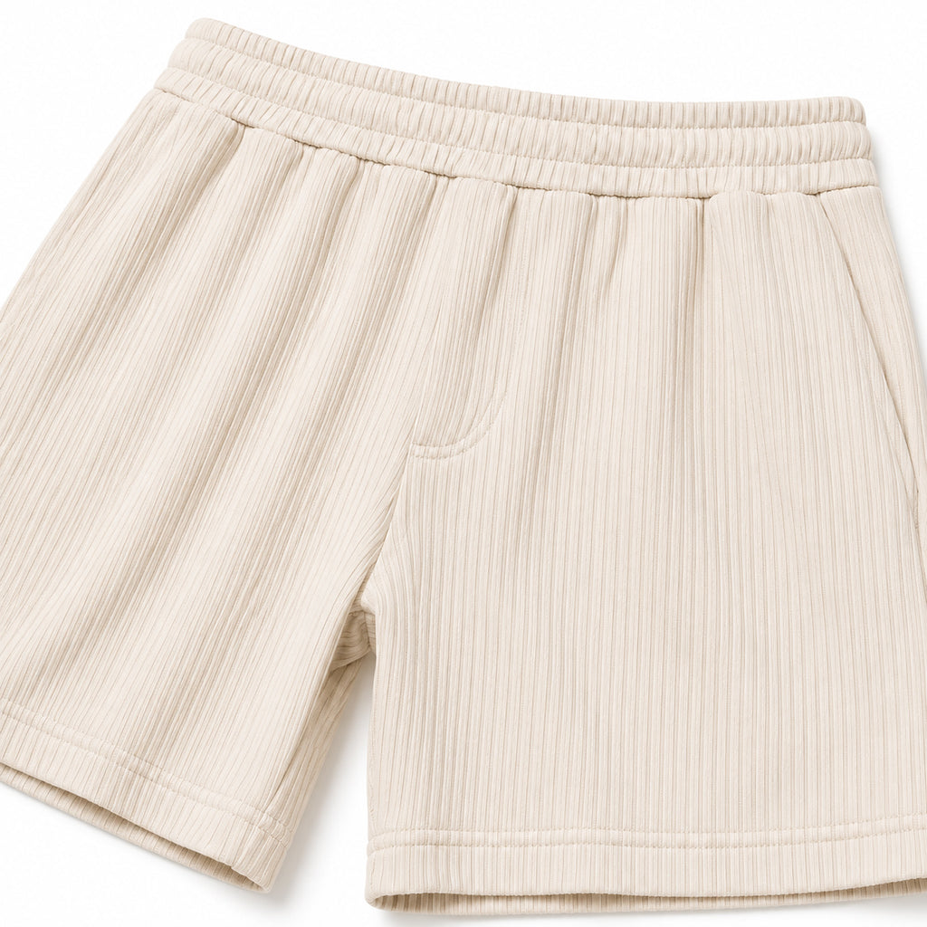 Monvaline | Men's Corduroy Polo Shirt & Shorts Set Casual Summer Outfit