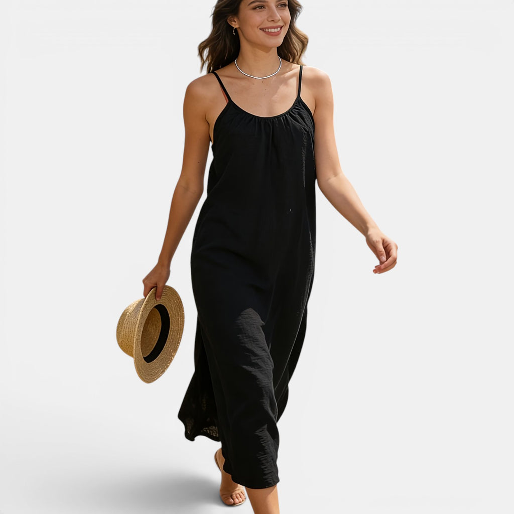 Monvaline | Women’s Sleeveless Holiday Midi Dress – Comfortable Summer Fit