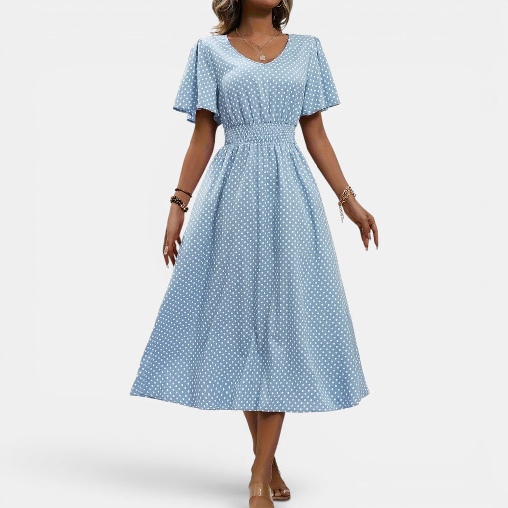 Monvaline | Women’s Elegant Holiday Midi Dress Lightweight Summer Fit