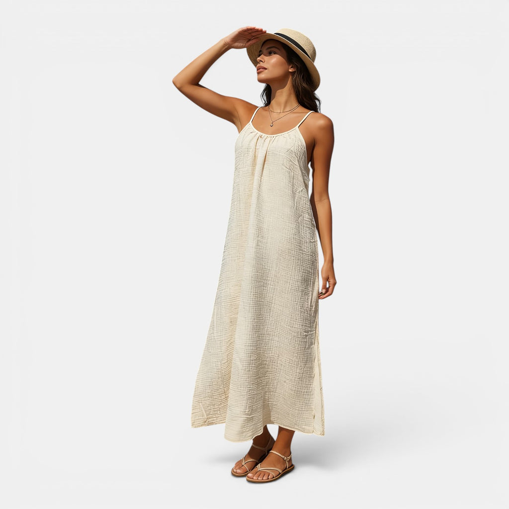 Monvaline | Women’s Sleeveless Holiday Midi Dress – Comfortable Summer Fit