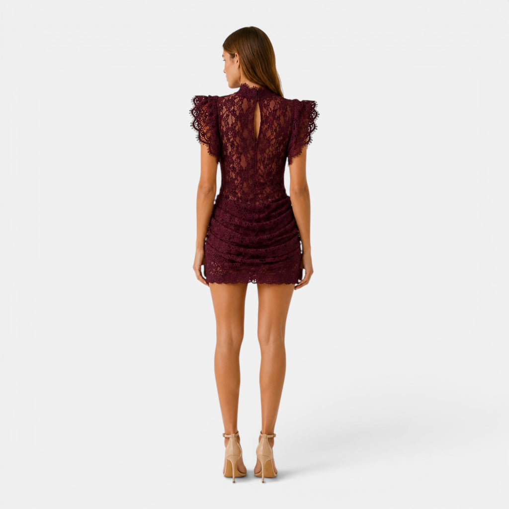 Monvaline | Women's Lace Bodycon Mini Dress for Evening Events