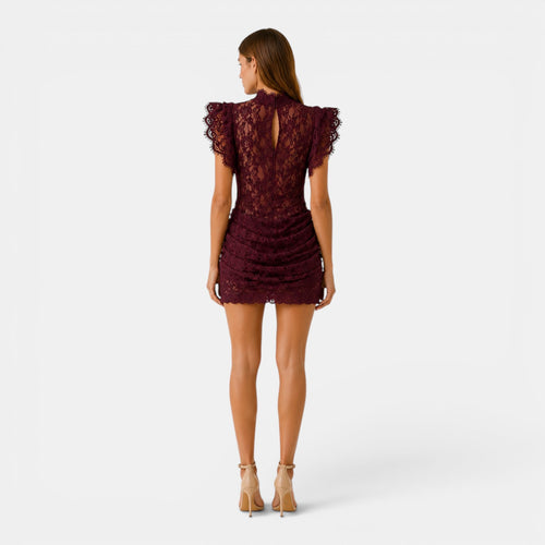 Monvaline | Women's Lace Bodycon Mini Dress for Evening Events
