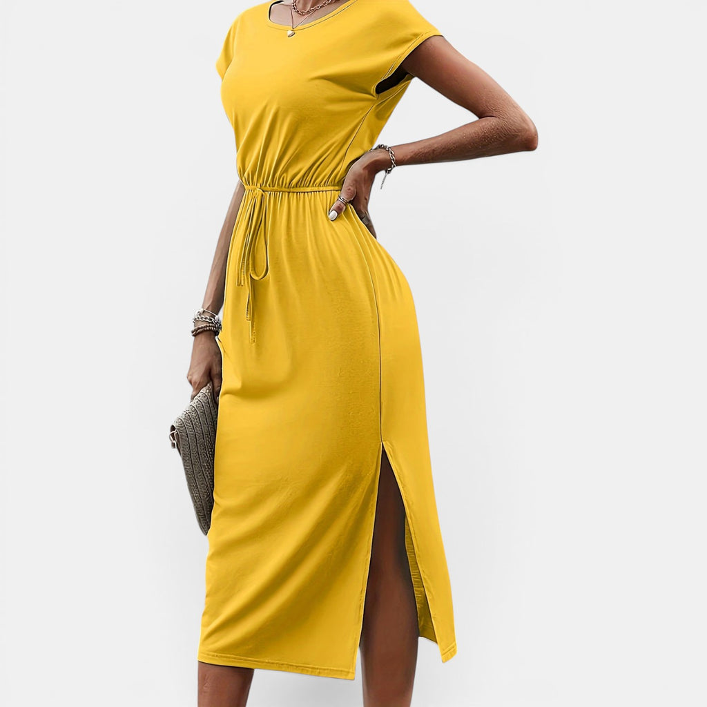 Monvaline | Women’s Sleeveless Midi Dress – Stretch Fit Holiday Wear