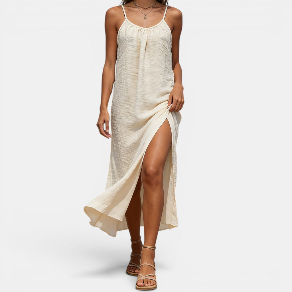 Monvaline | Women’s Sleeveless Holiday Midi Dress – Comfortable Summer Fit