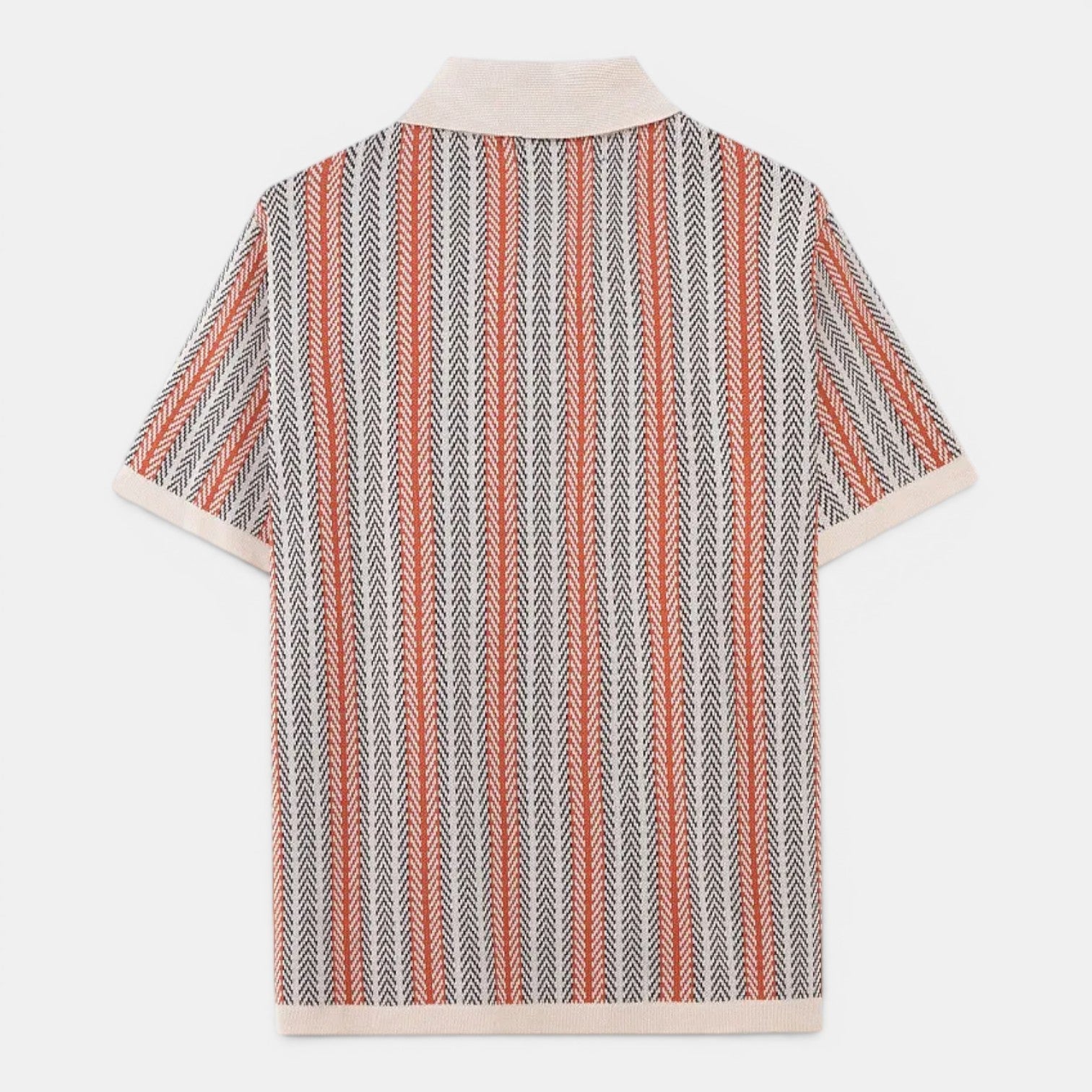Monvaline | Men's Striped Knit Polo Shirt Smart Casual Summer Wear