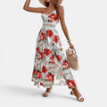 Monvaline | Women’s Summer Floral Maxi Dress – Split Beach Holiday Dress