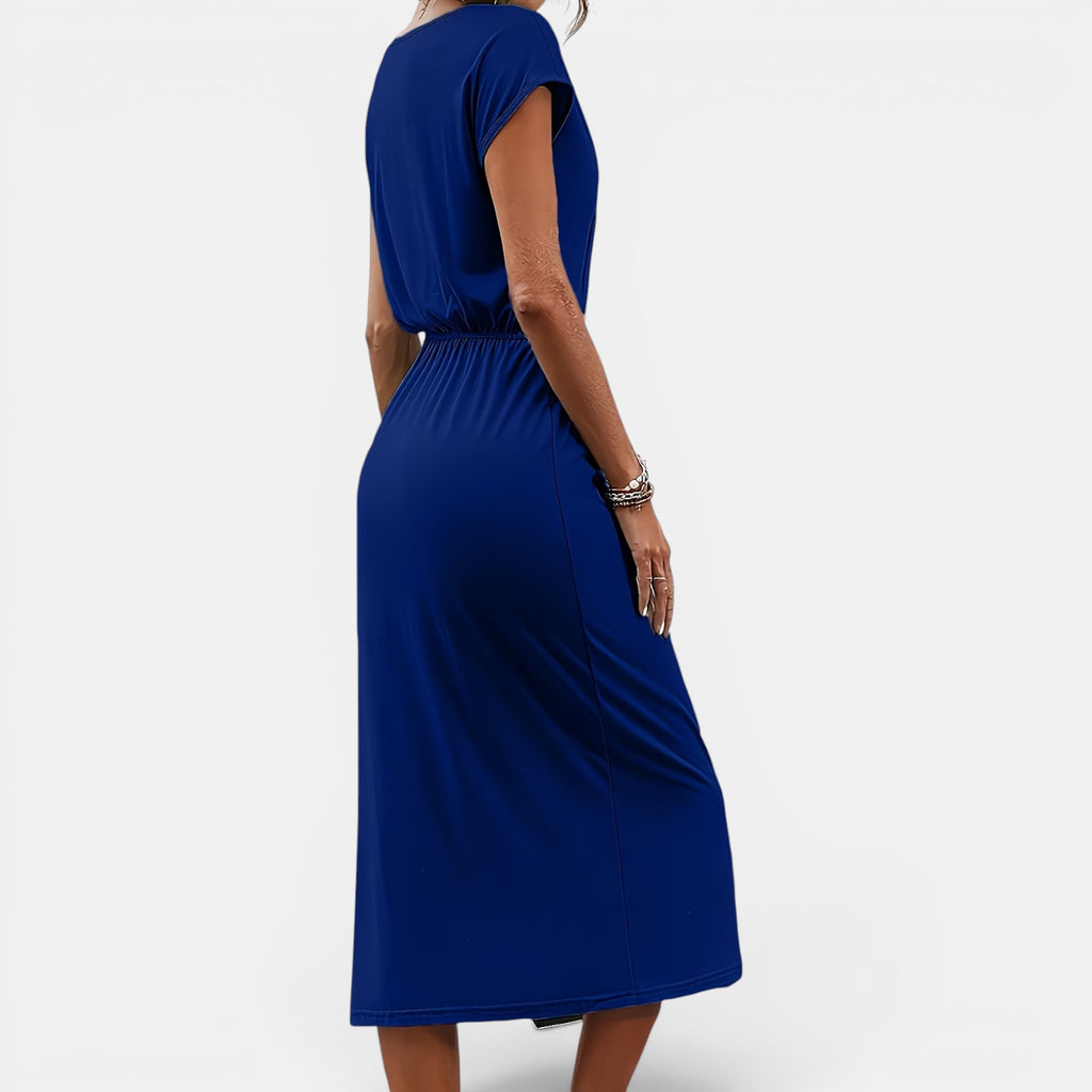 Monvaline | Women’s Sleeveless Midi Dress – Stretch Fit Holiday Wear