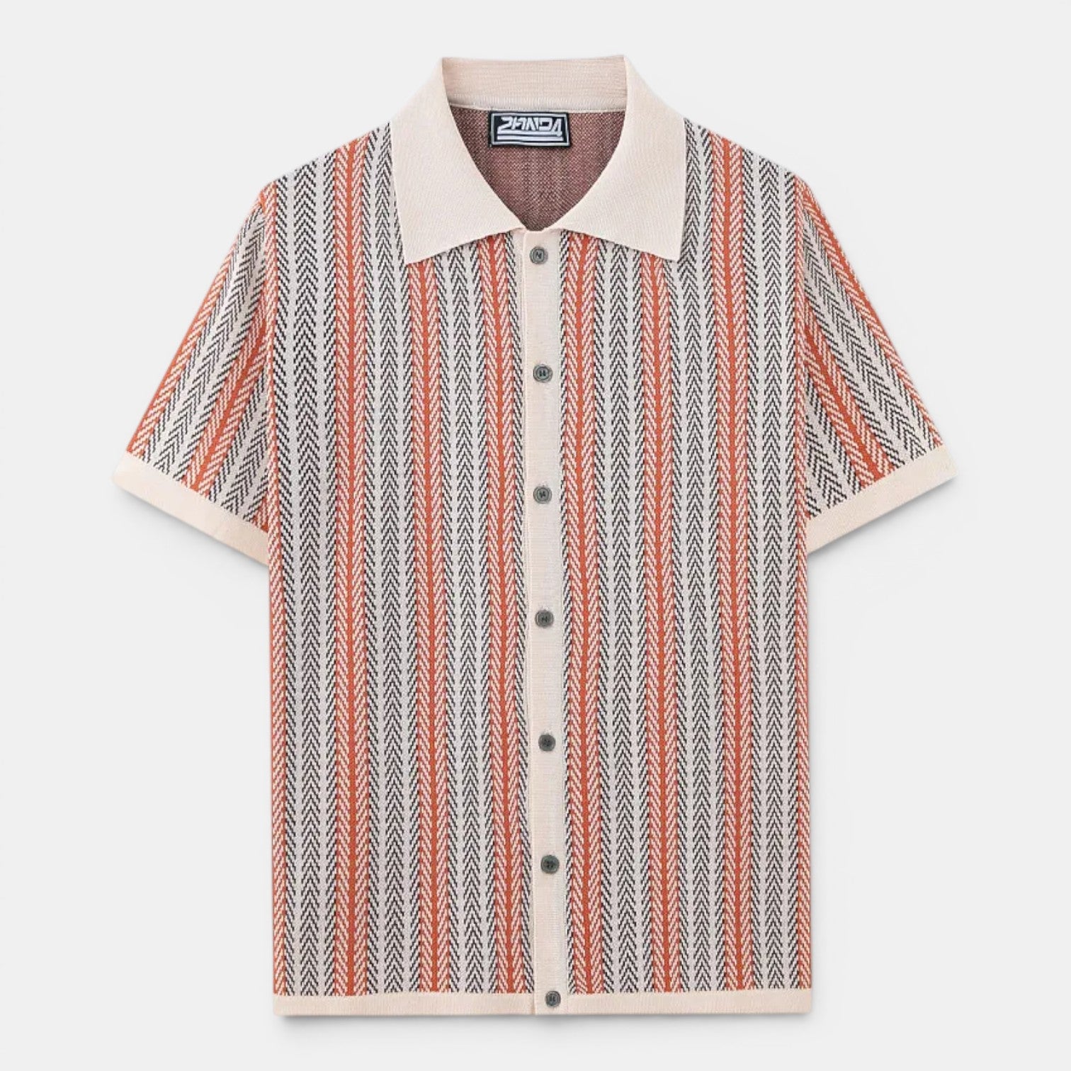 Monvaline | Men's Striped Knit Polo Shirt Smart Casual Summer Wear