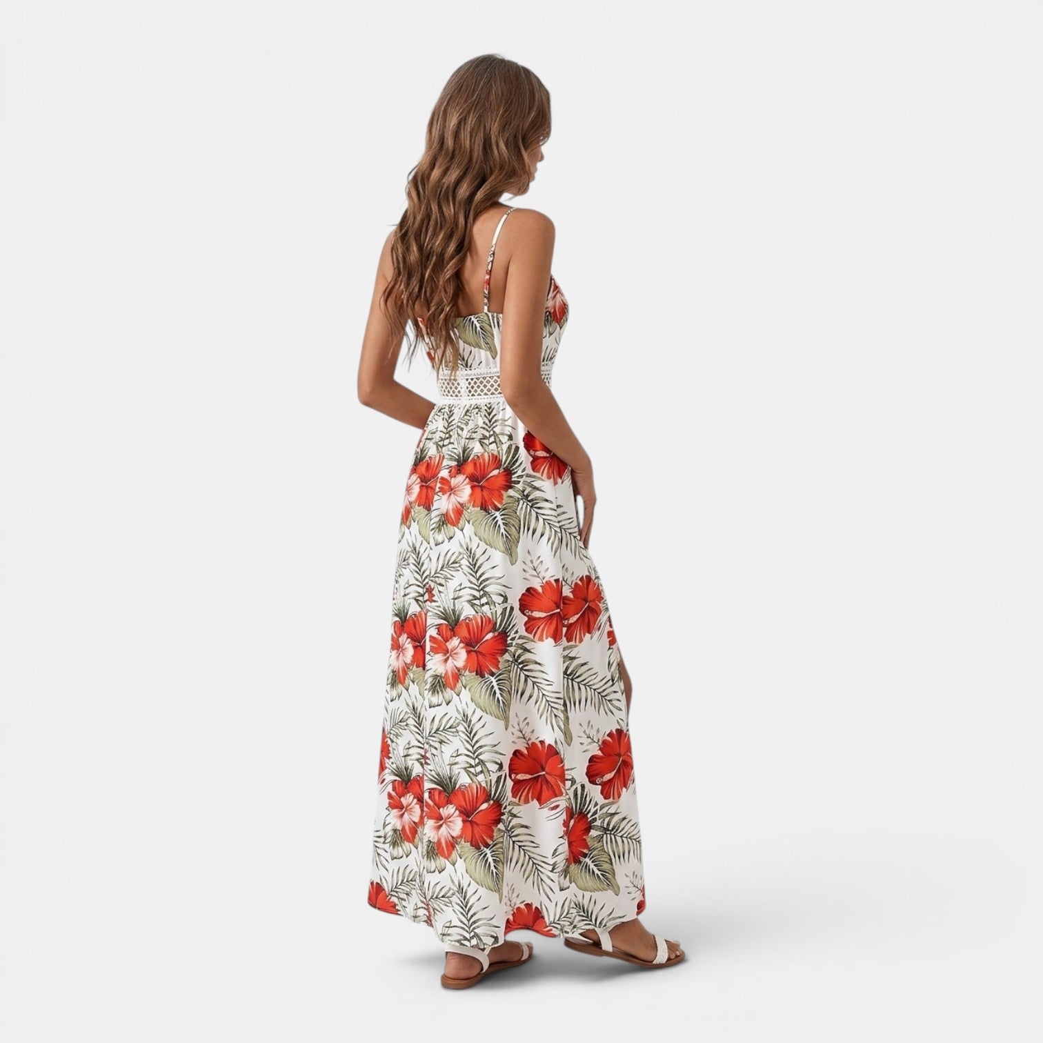 Monvaline | Women’s Summer Floral Maxi Dress – Split Beach Holiday Dress