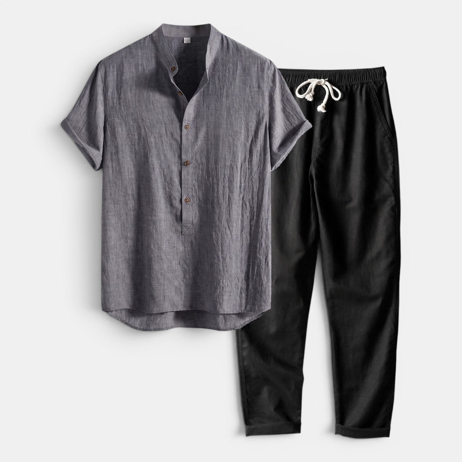 Monvaline | Men’s Cotton Blend Co-Ord Set Timeless Relaxed Summer Fit