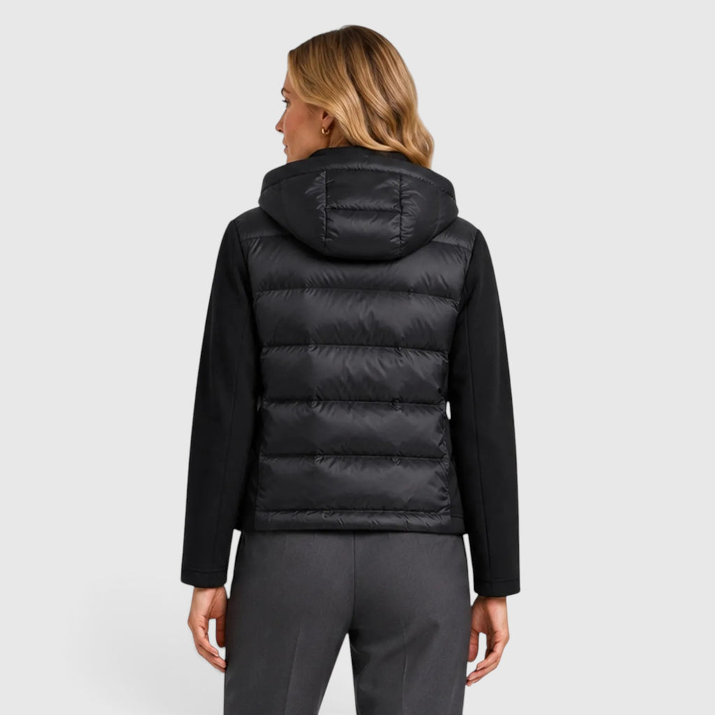 Monvaline | Women's Hooded Puffer Jacket – Fitted Zip-Up