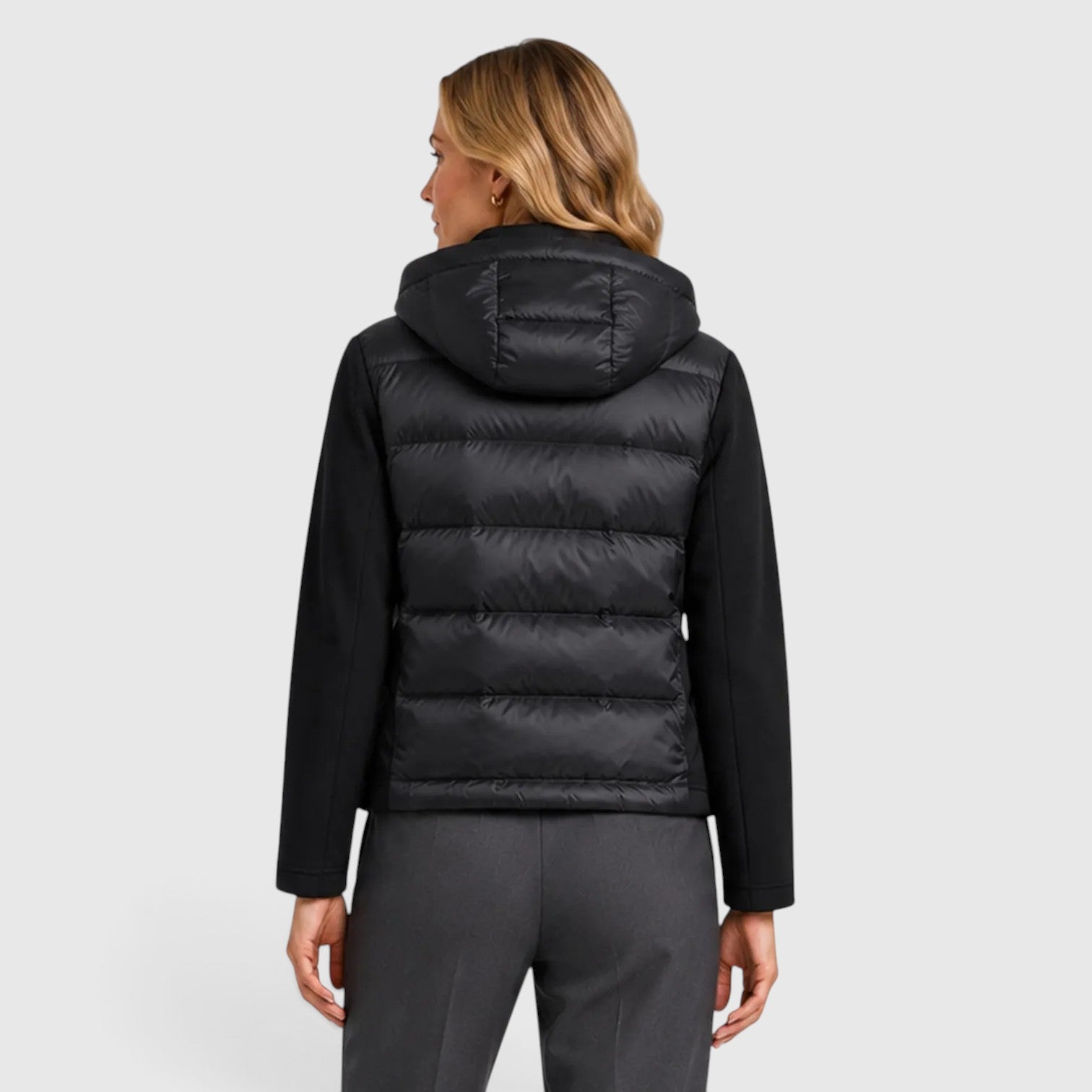 Monvaline | Women's Hooded Puffer Jacket – Fitted Zip-Up