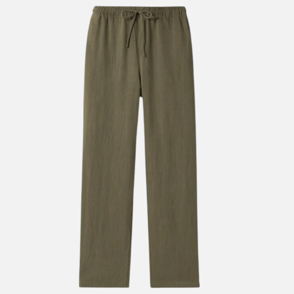 Monvaline | Men’s Riviera Green Linen Trousers