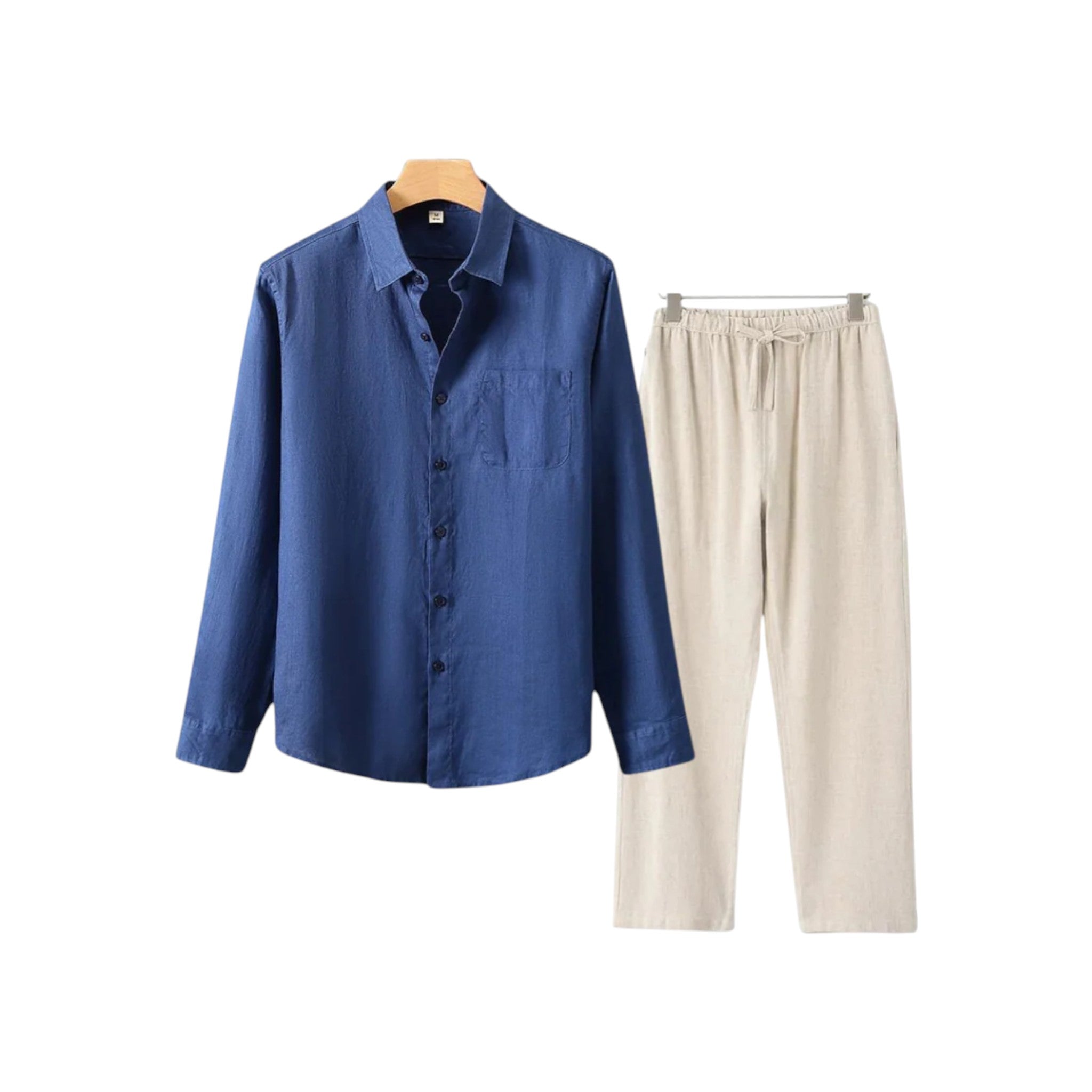 Monvaline | Men’s Linen Set Breathable Comfort Summer Relaxed Fit 2-Piece
