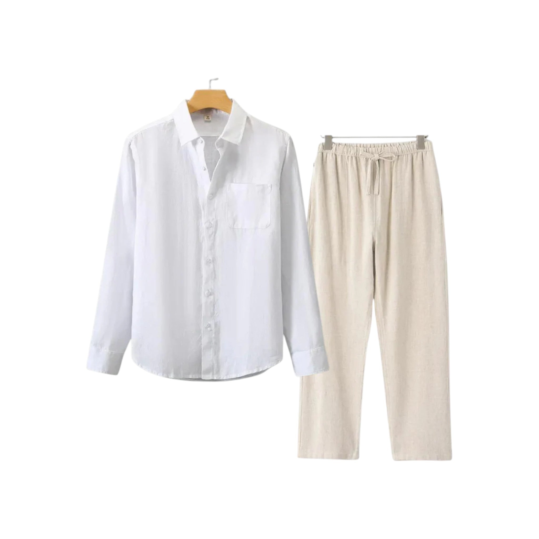 Monvaline | Men’s Linen Set Breathable Comfort Summer Relaxed Fit 2-Piece