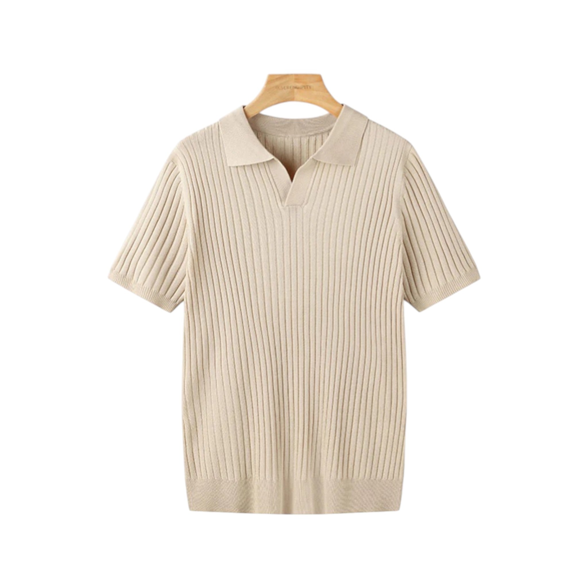 Monvaline | Men’s Slim Fit Knit Polo Shirt Lightweight Summer Casual Wear