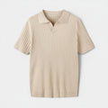 Monvaline | Men’s Slim Fit Knit Polo Shirt Lightweight Summer Casual Wear