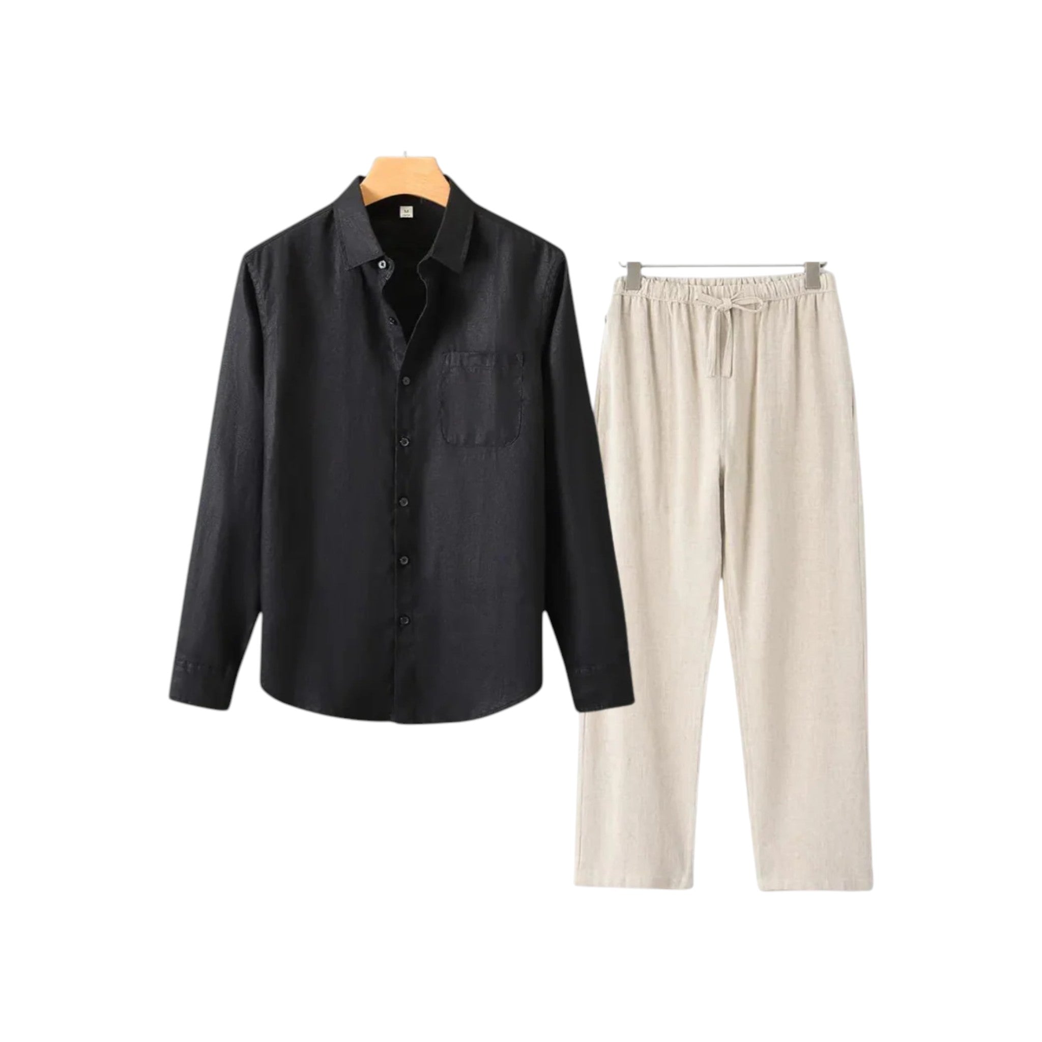 Monvaline | Men’s Linen Set Breathable Comfort Summer Relaxed Fit 2-Piece