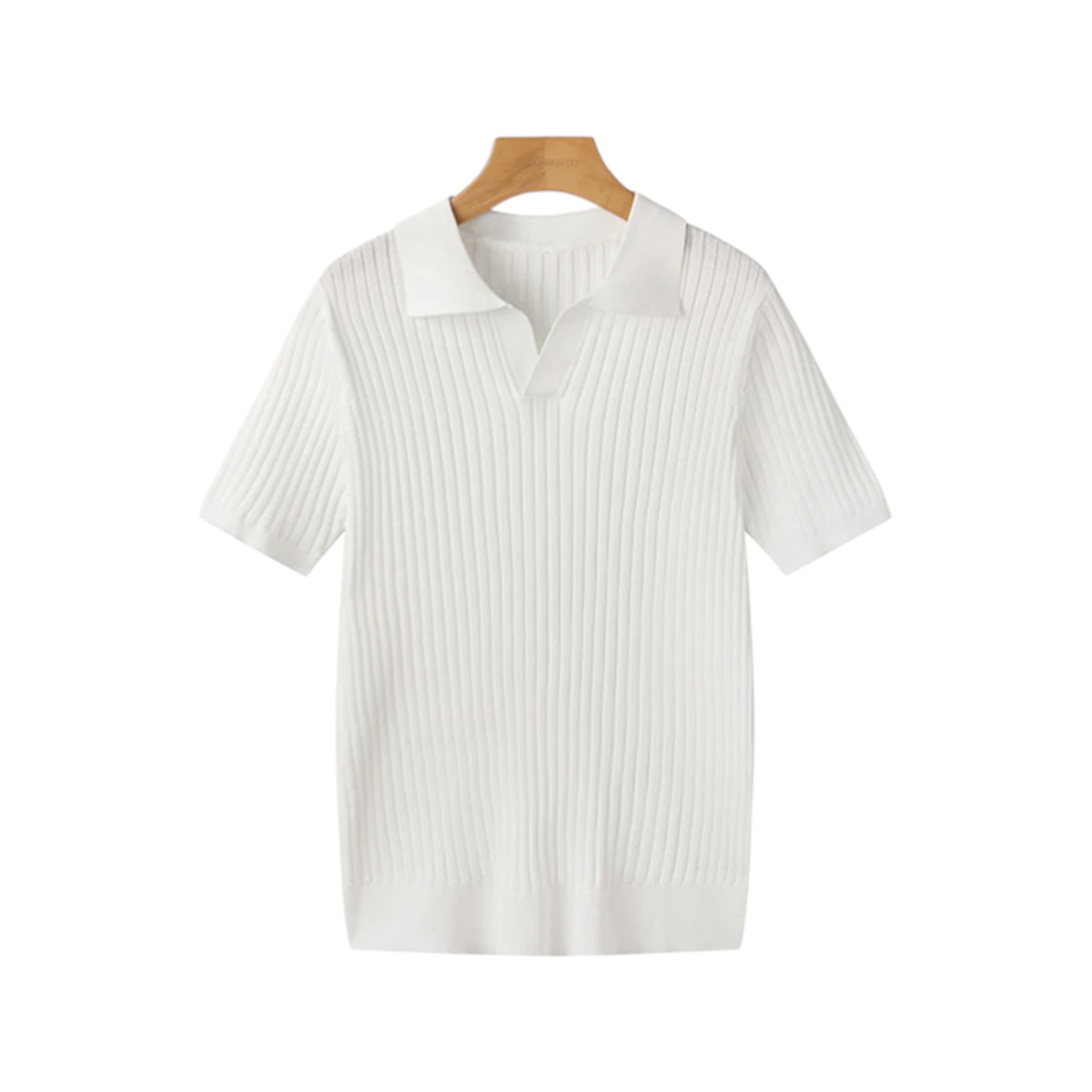 Monvaline | Men’s Slim Fit Knit Polo Shirt Lightweight Summer Casual Wear