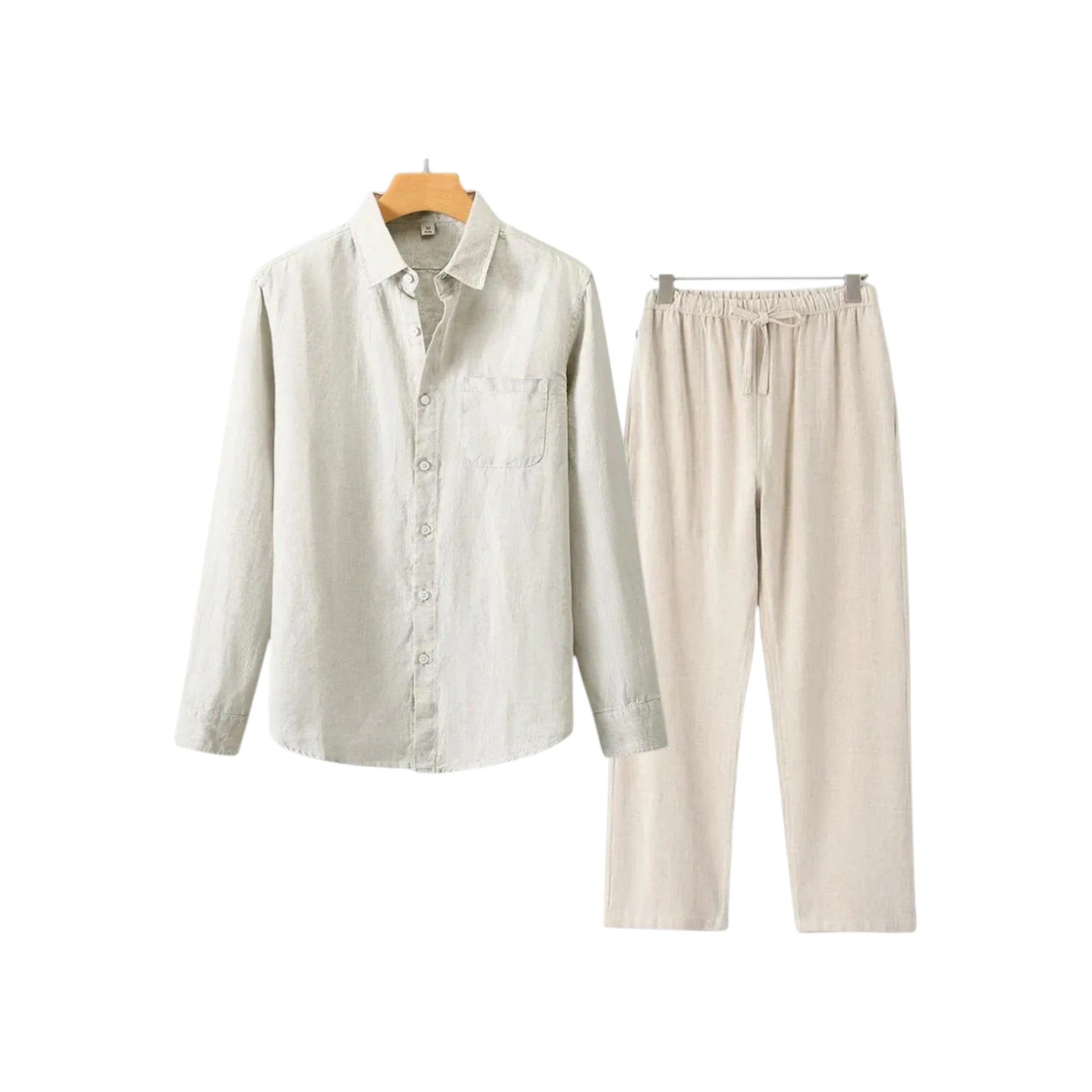 Monvaline | Men’s Linen Set Breathable Comfort Summer Relaxed Fit 2-Piece