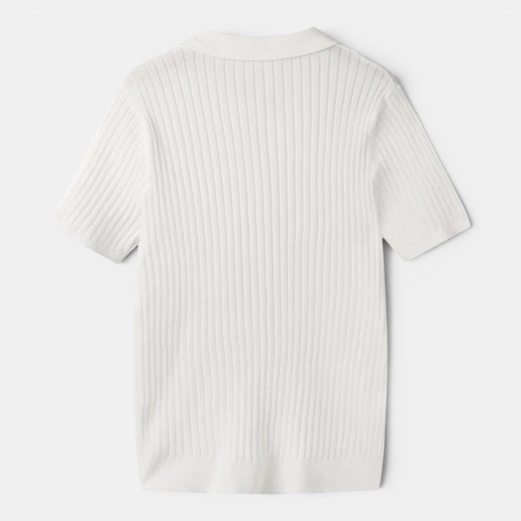 Monvaline | Men’s Slim Fit Knit Polo Shirt Lightweight Summer Casual Wear