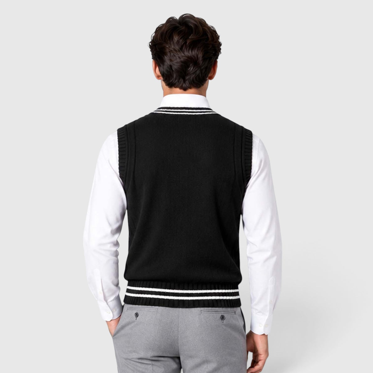 Men's Cable Knit Sweater Vest – V-Neck Regular Fit