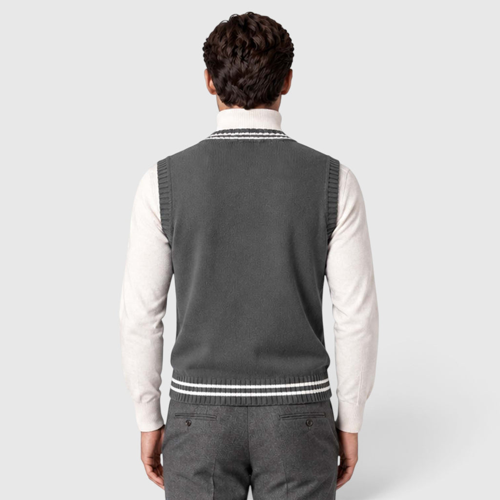 Men's Cable Knit Sweater Vest – V-Neck Regular Fit