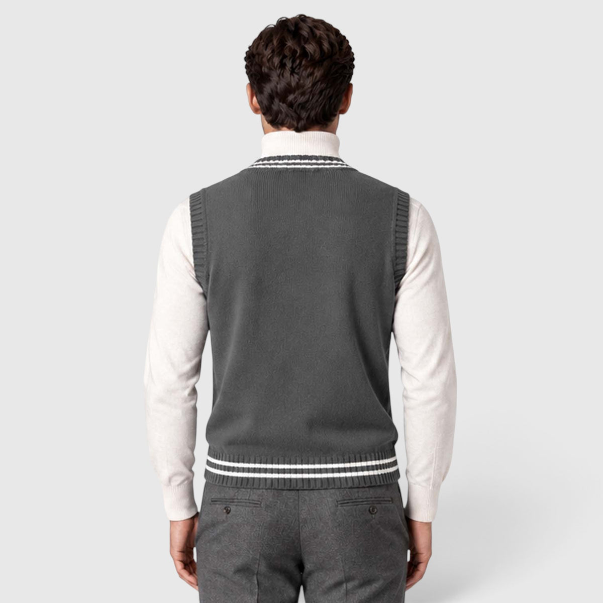 Men's Cable Knit Sweater Vest – V-Neck Regular Fit