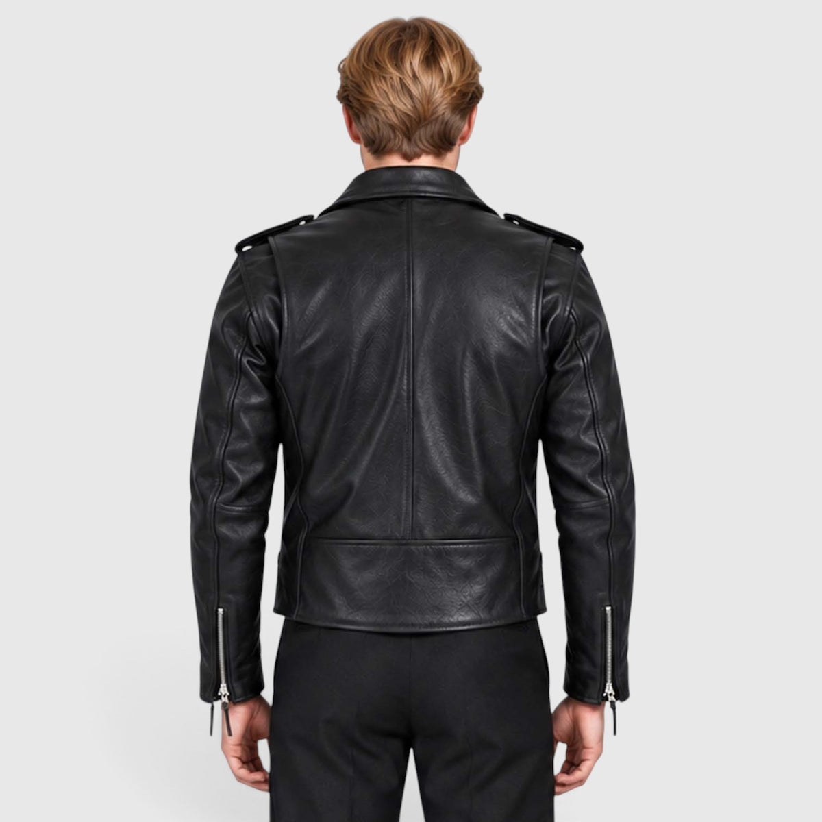 Men's Genuine Cowhide Leather Jacket | Classic Durable Biker Outerwear