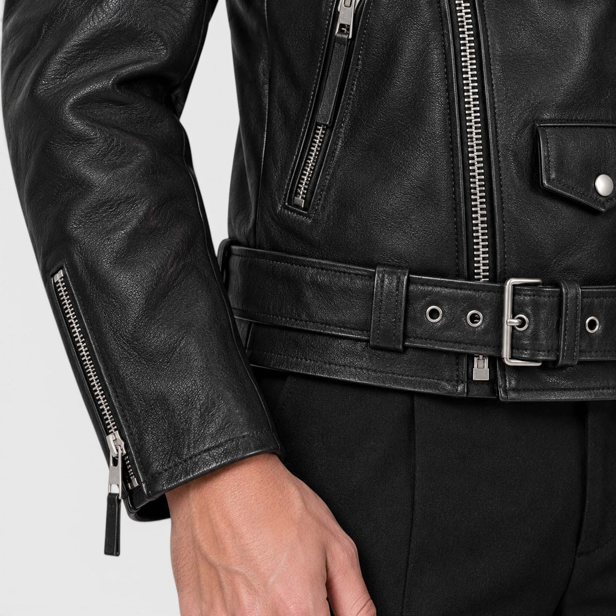 Men's Genuine Cowhide Leather Jacket | Classic Durable Biker Outerwear