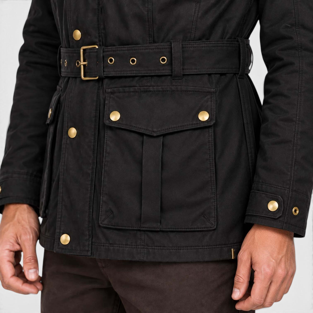 Men's Premium Waxed Cotton Motorcycle Jacket | Stylish Waterproof Biker Coat