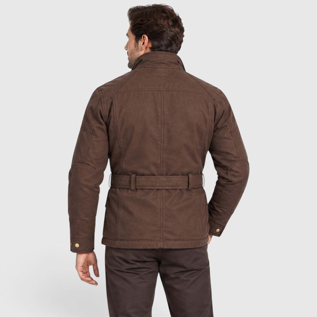 Men's Premium Waxed Cotton Motorcycle Jacket | Stylish Waterproof Biker Coat