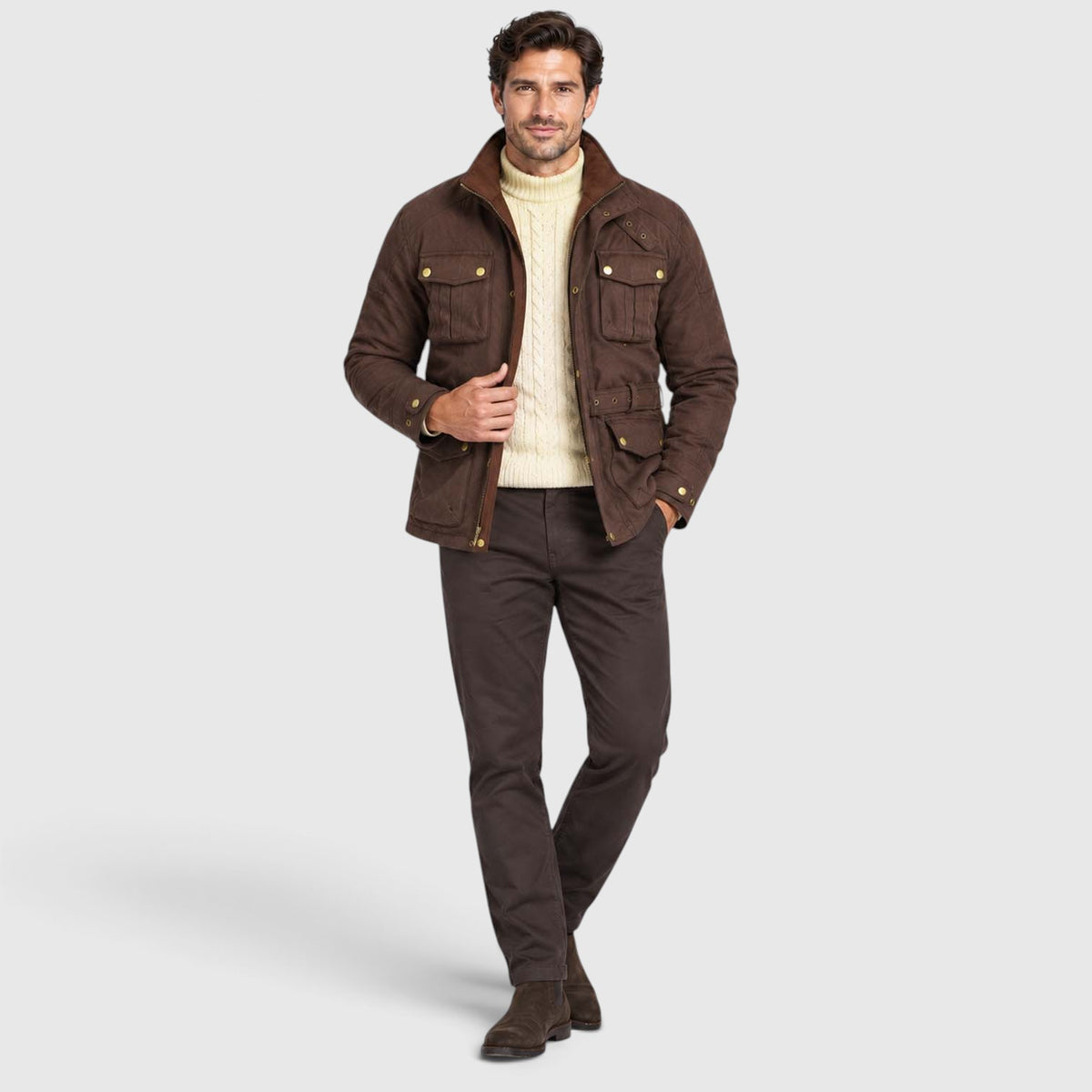Men's Premium Waxed Cotton Motorcycle Jacket | Stylish Waterproof Biker Coat