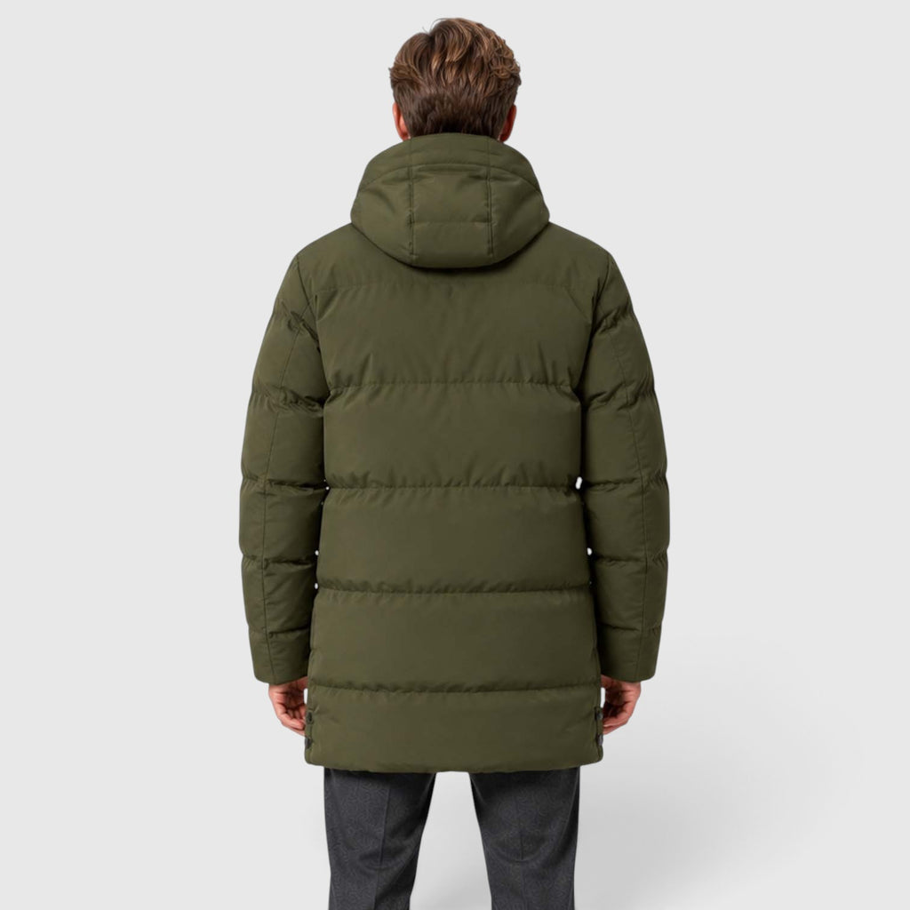 Men's Warm Hooded Parka – Longline Padded Winter Jacket