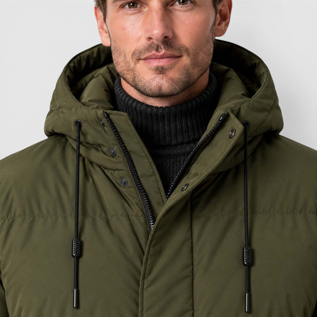 Men's Warm Hooded Parka – Longline Padded Winter Jacket