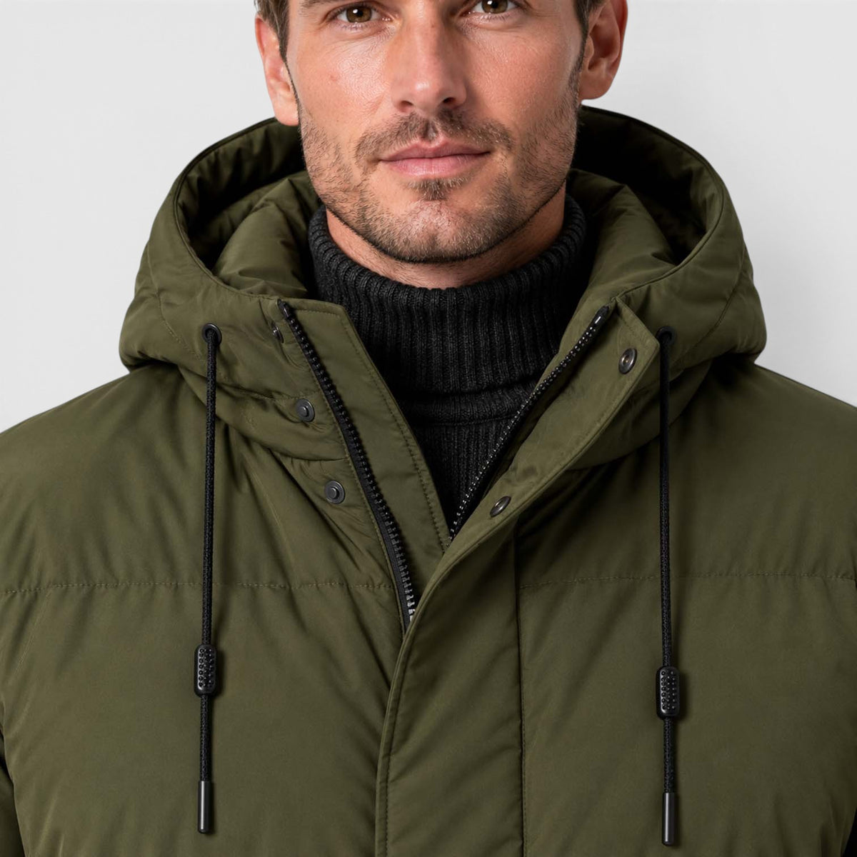 Men's Warm Hooded Parka – Longline Padded Winter Jacket