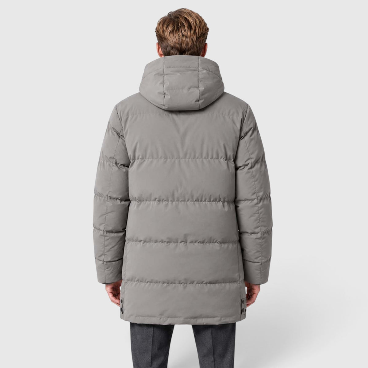 Men's Warm Hooded Parka – Longline Padded Winter Jacket
