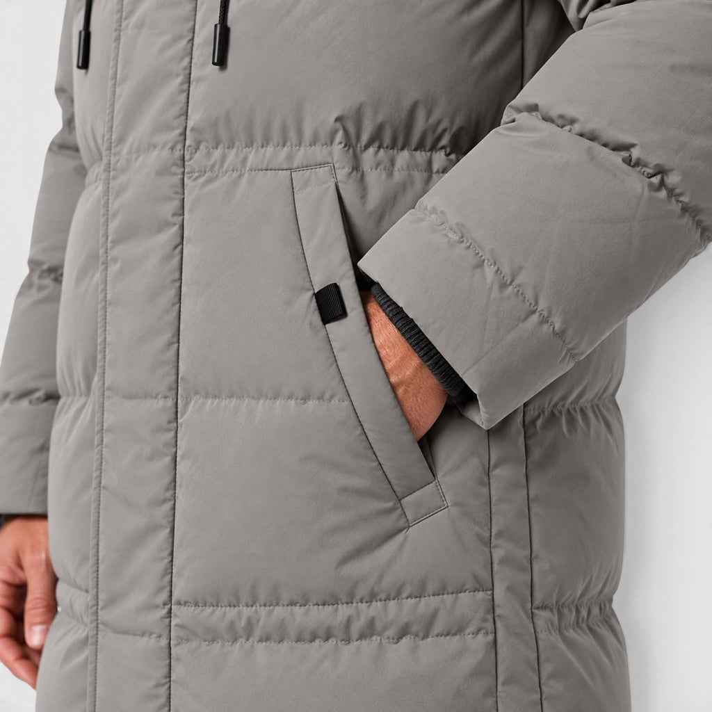 Men's Warm Hooded Parka – Longline Padded Winter Jacket