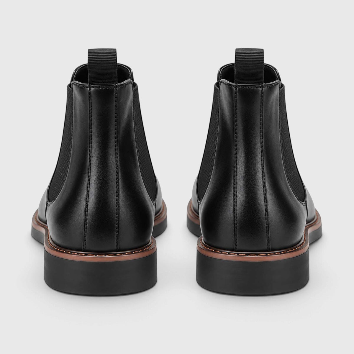 Monvaline | Leather Chelsea Boots for Men - Almond Toe Slip-On