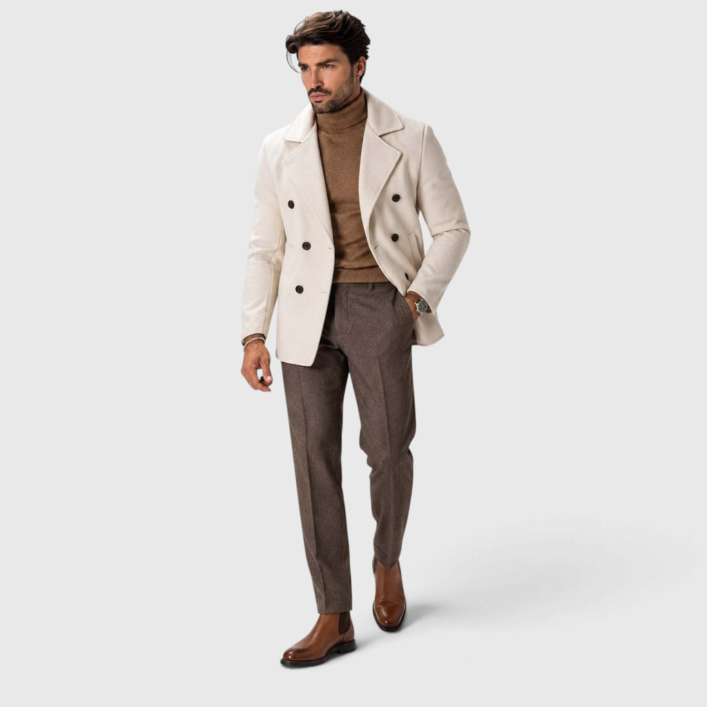 Monvaline | Leather Chelsea Boots for Men - Almond Toe Slip-On