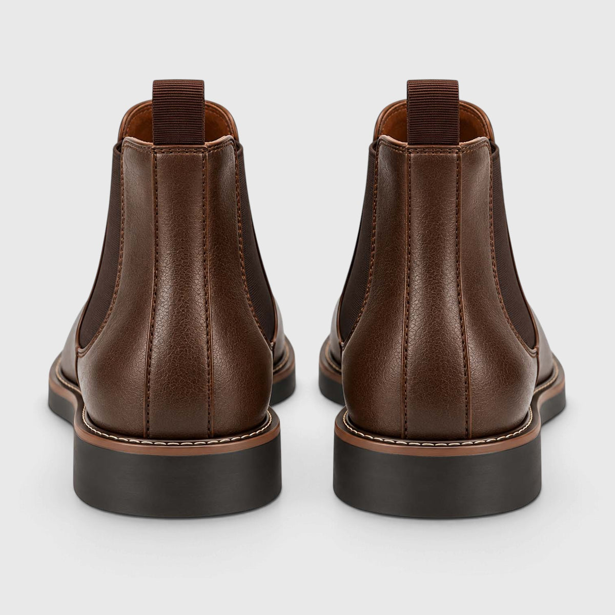 Monvaline | Leather Chelsea Boots for Men - Almond Toe Slip-On