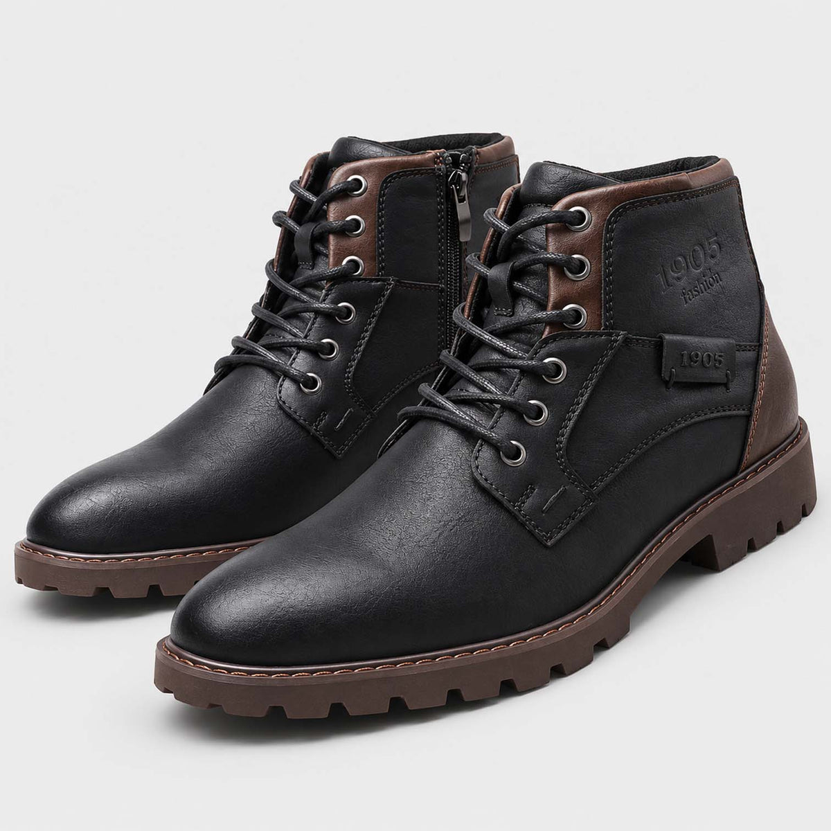Monvaline | Men’s Ankle Work Boots with Ergonomic Fit and Soft Lining