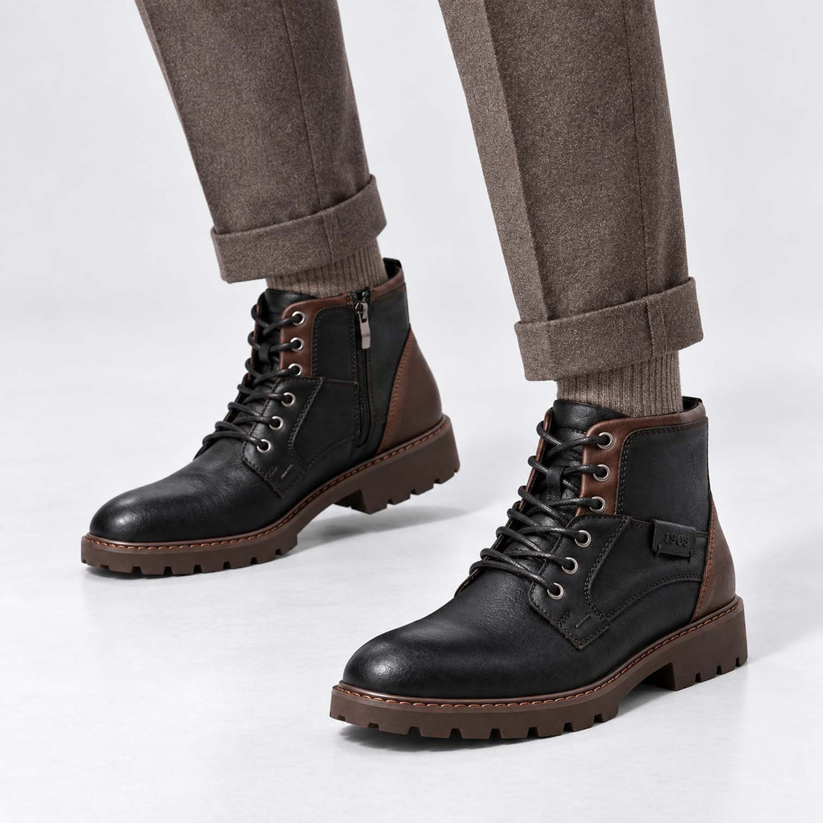 Monvaline | Men’s Ankle Work Boots with Ergonomic Fit and Soft Lining