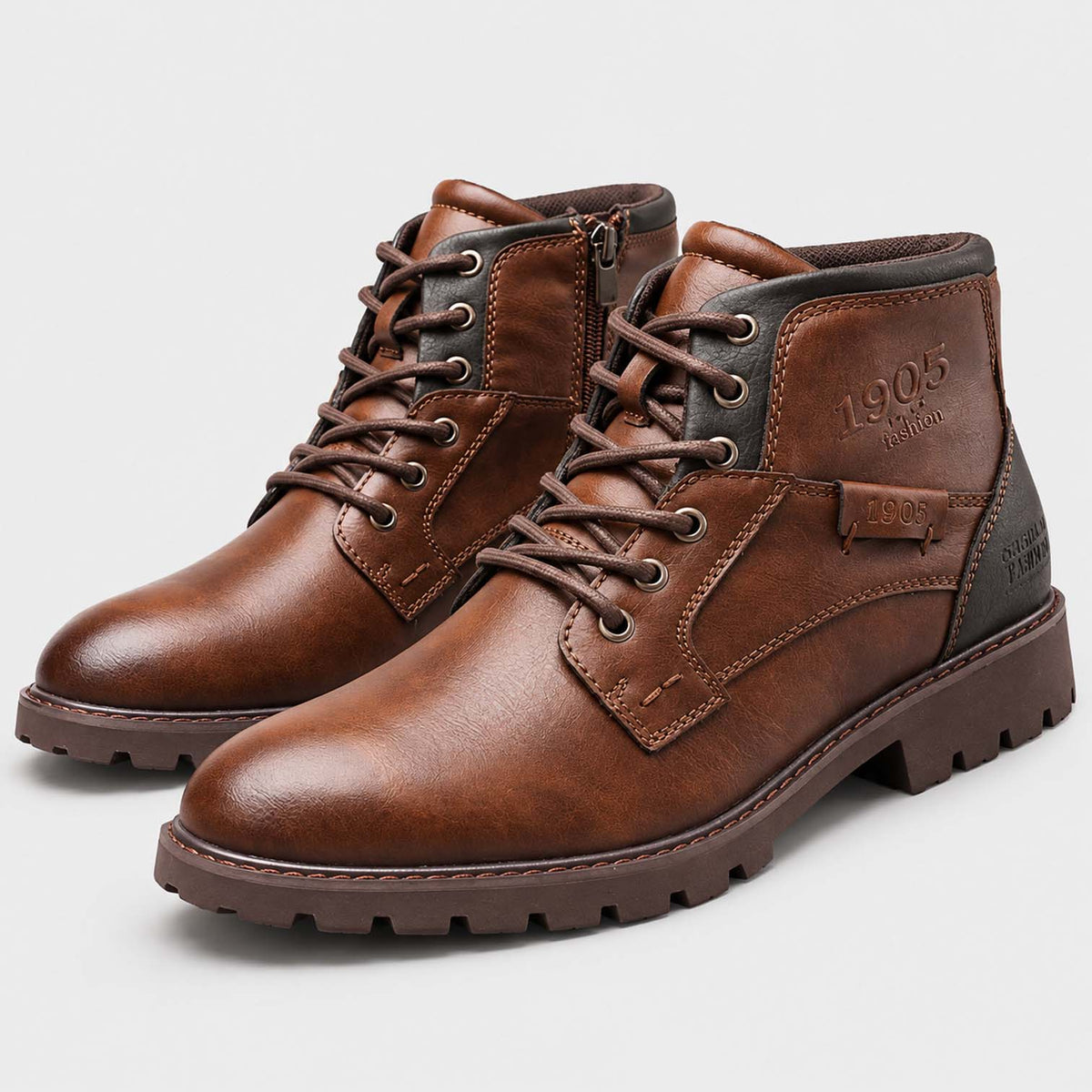 Monvaline | Men’s Ankle Work Boots with Ergonomic Fit and Soft Lining
