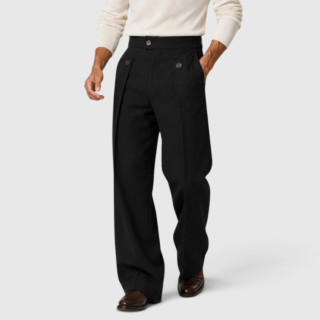 Monvaline | Men’s Anti-Wrinkle Straight Leg Trousers for Casual Wear