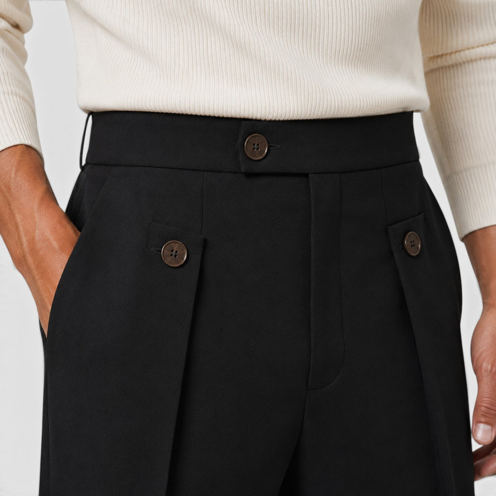 Monvaline | Men’s Anti-Wrinkle Straight Leg Trousers for Casual Wear
